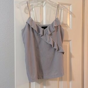 J. Crew spaghetti strap party top, silver, size 0